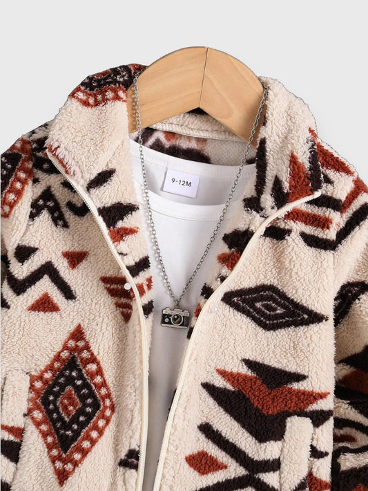 Baby Fleece Navajo Print Zip Up Jacket