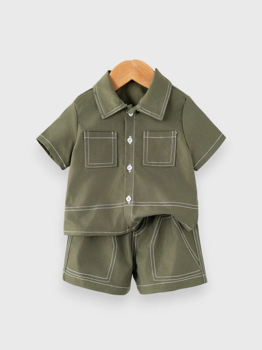 Baby Boy Contrast Stitch Set
