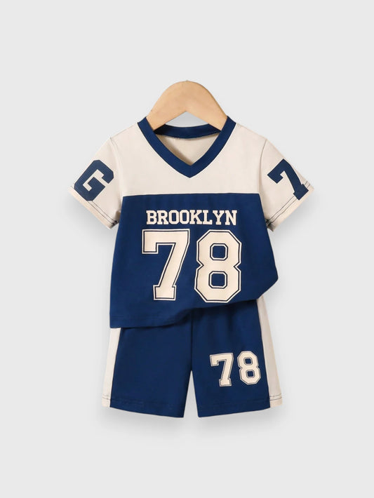 2 Piece Baby Boy V-Neck Sports Sets