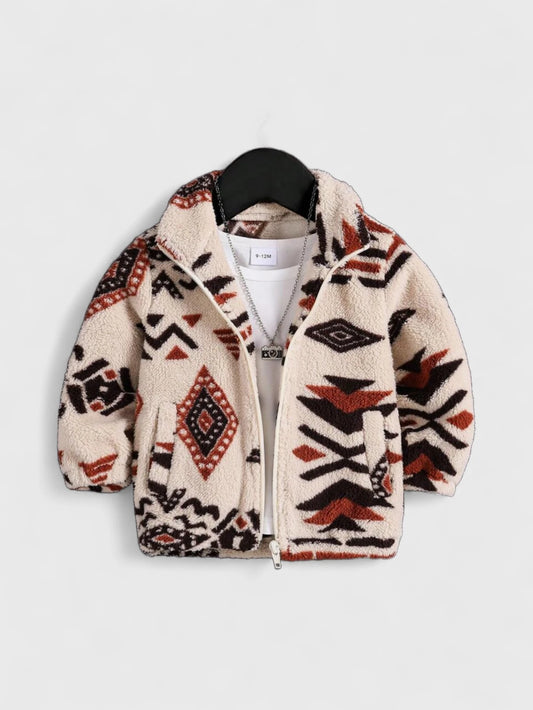 Baby Fleece Navajo Print Zip Up Jacket