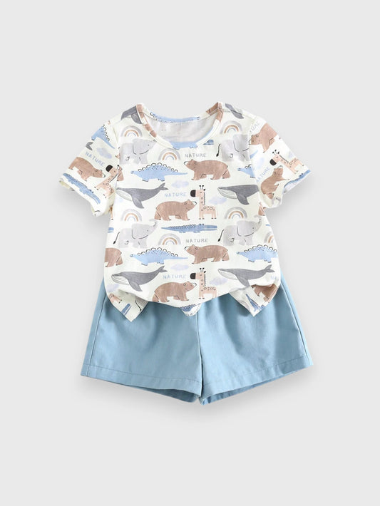 2 Pc Baby Boy Nature Animal Set