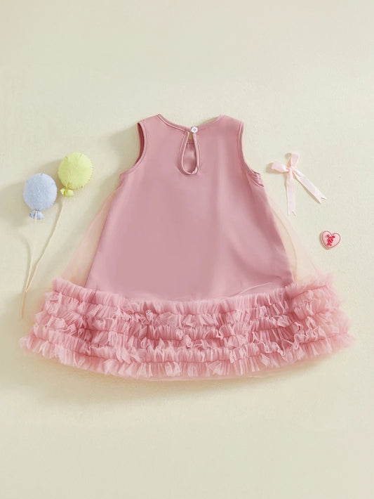 Baby Girl Ruffle Hem A-line Bow Dress