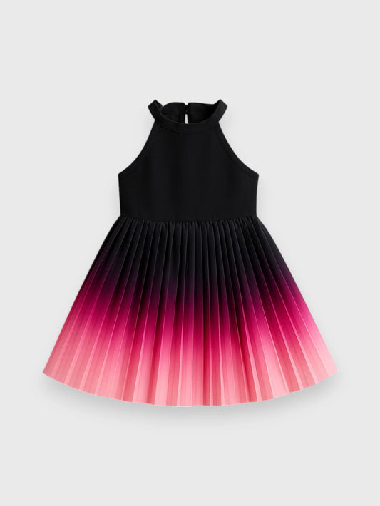 Baby Girl Halter Ombre Pleat Dress
