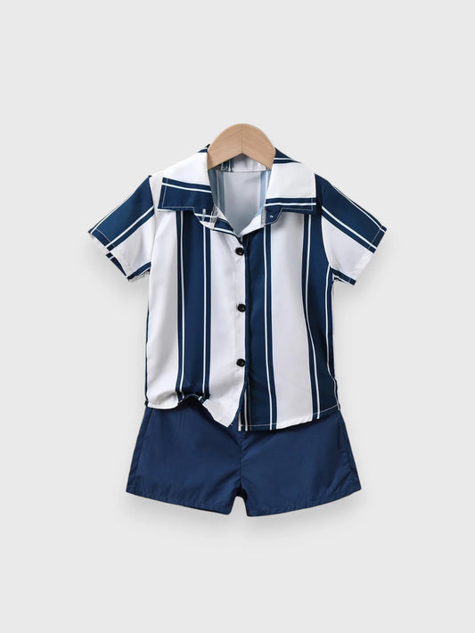 Toddler Boys Stripe Shirt and Shorts Set