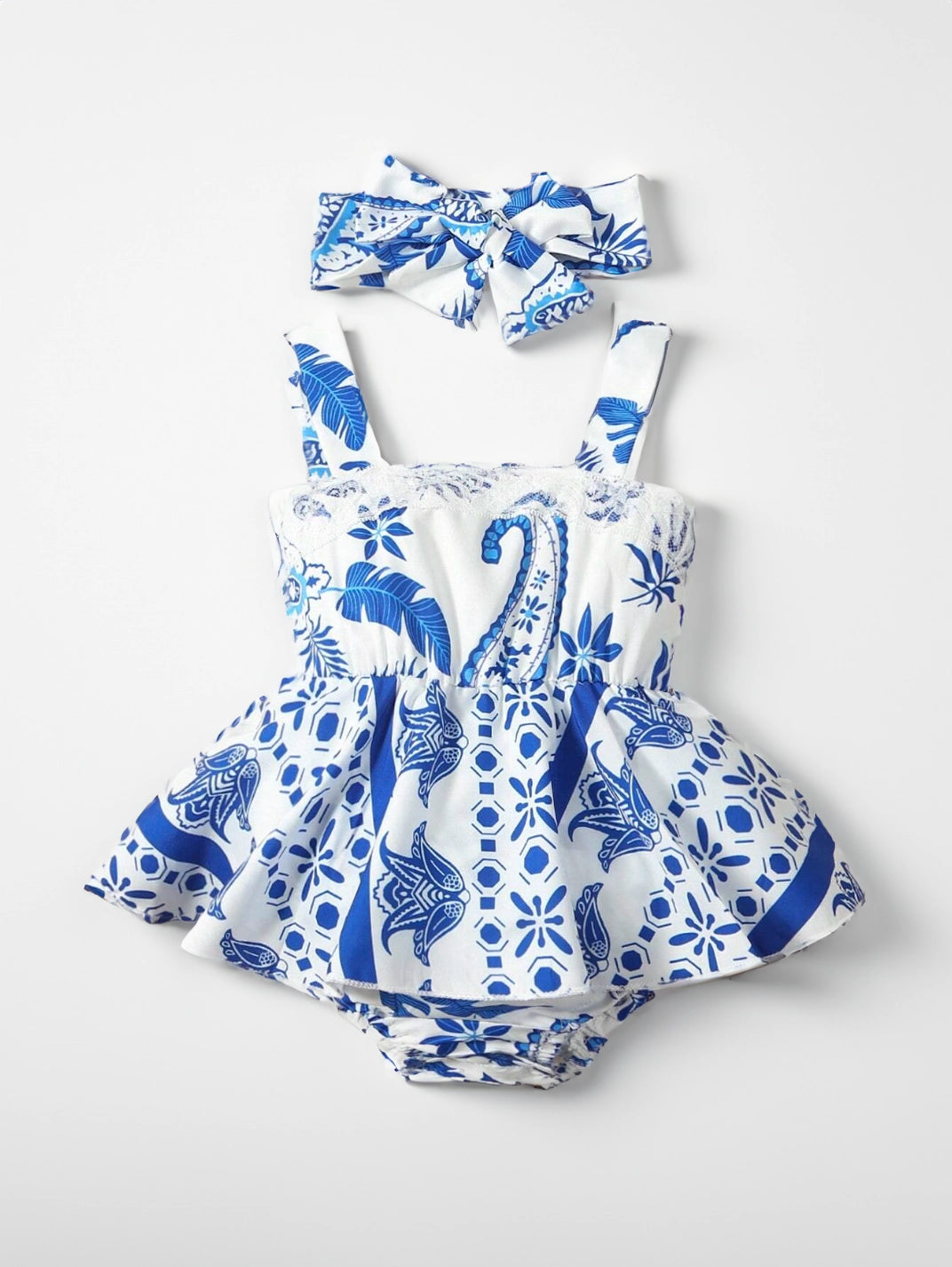 2 Pc Baby Girl Blue Amalfi Dress 1-3 Months 2 Pc Baby Girl Blue Amalfi Dress 1-3 Months