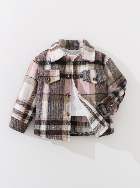 Baby Girl Boy Flannel Plaid Shirt