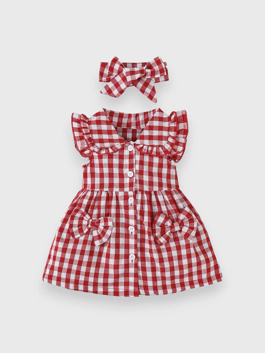 2 Pc Baby Girl Picnic Gingham Dress