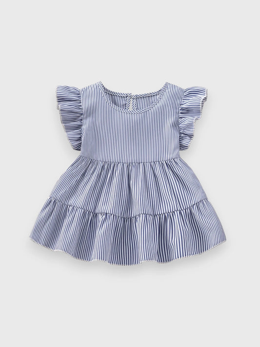 Girl Stripe Tiered Ruffle Shirt