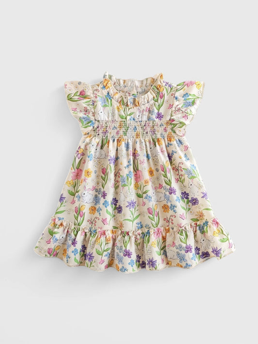 Baby Girl Easter Tulip and Bunny Dress