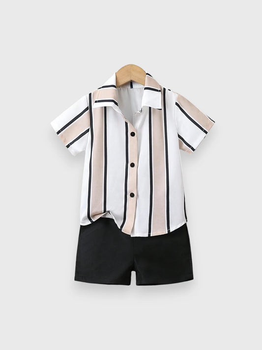 Toddler Boys Stripe Shirt and Shorts Set