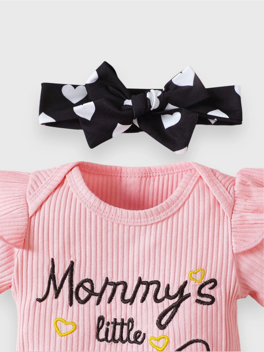 3 Pc Baby 'Mommy Little's Girl' Shorts Set