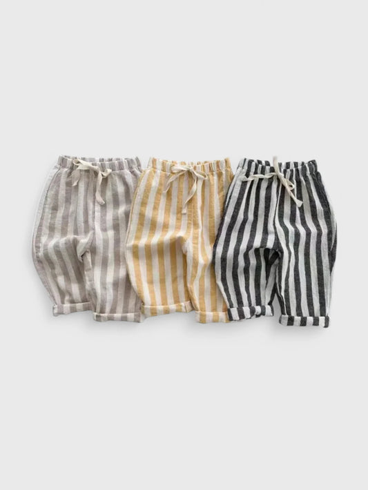 Boy Vintage Stripe Linen Casual Pants