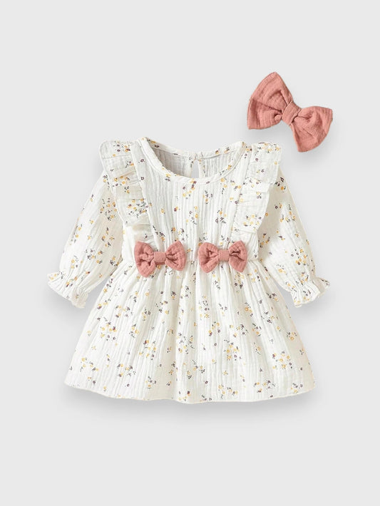 2 Pc Infant Baby Girl Ditsy Flower Cotton Dress
