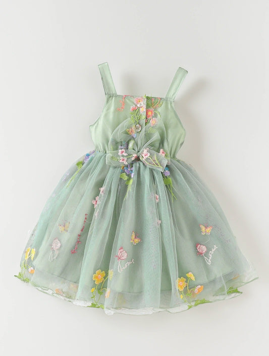 Baby Toddler Girl Butterfly Embroidery Mesh Dress