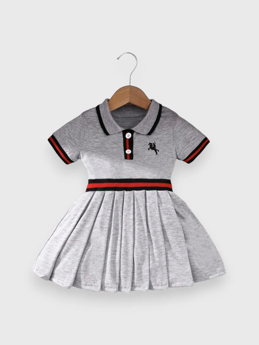 Baby Girl Contrast Stripe Polo Tennis Dress