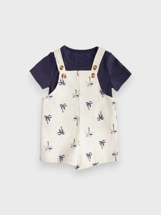 Baby Boy Palm Tree Overall with Tee