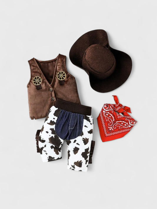 4 Pcs Baby Cowboy Costume