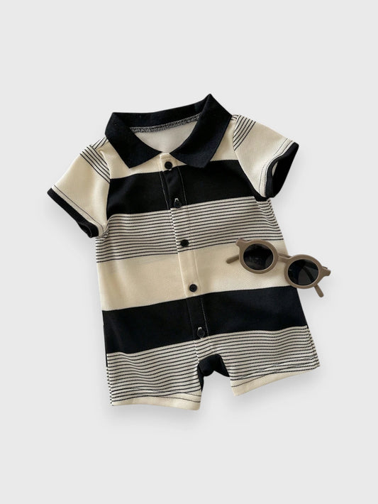 Baby Boy Stripe Polo Romper