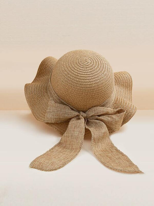 Little Girls Summer Spring Big Bow Straw Hat | Gift for little girls | Bendable Sun Hat