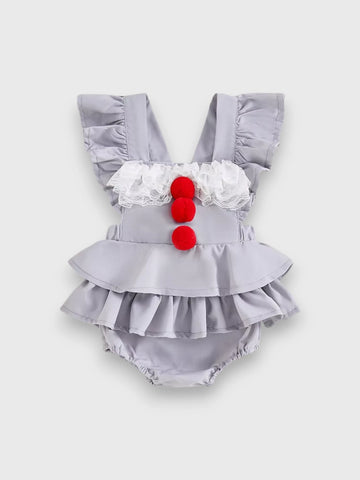 Baby Girl Clown Ruffle Bodysuit