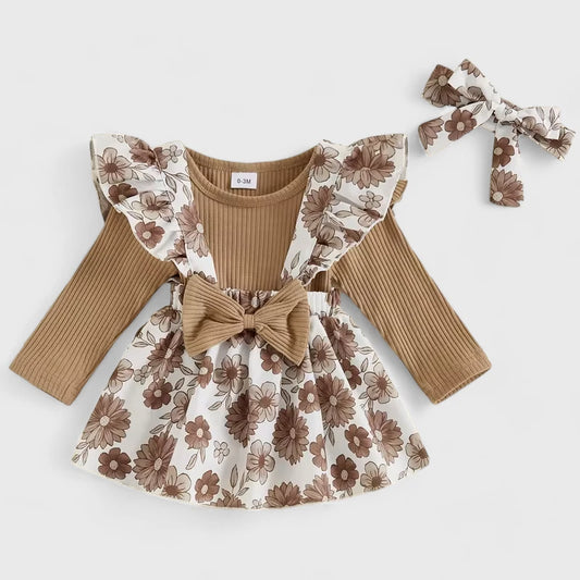 3 Pc Baby Girl Autumn Flower Set