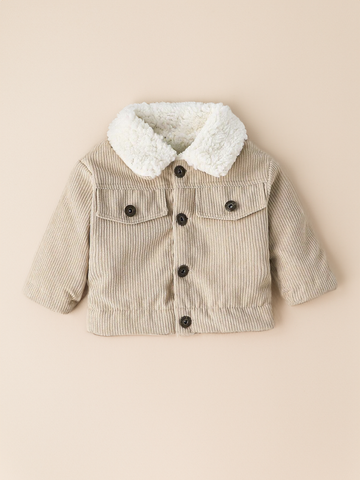 Baby Boy Girl Corduroy Fleece Thermal Lined Jacket