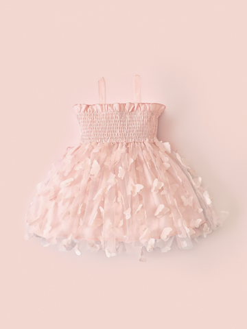 Baby Girl Ruched Cami Butterfly Tutu Tulle Skirt Dress