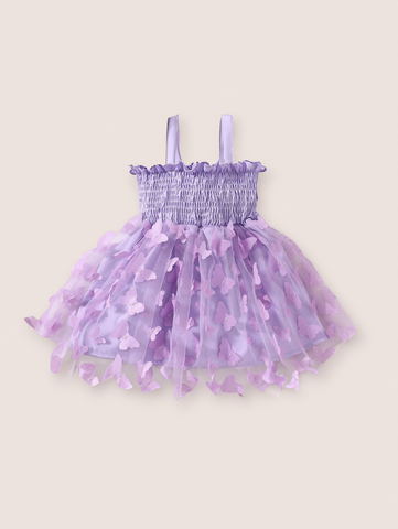 Baby Girl Ruched Cami Butterfly Tutu Tulle Skirt Dress