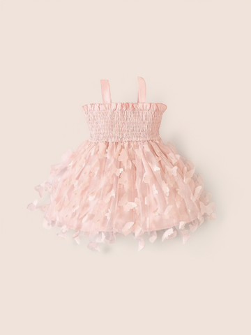 Baby Girl Ruched Cami Butterfly Tutu Tulle Skirt Dress