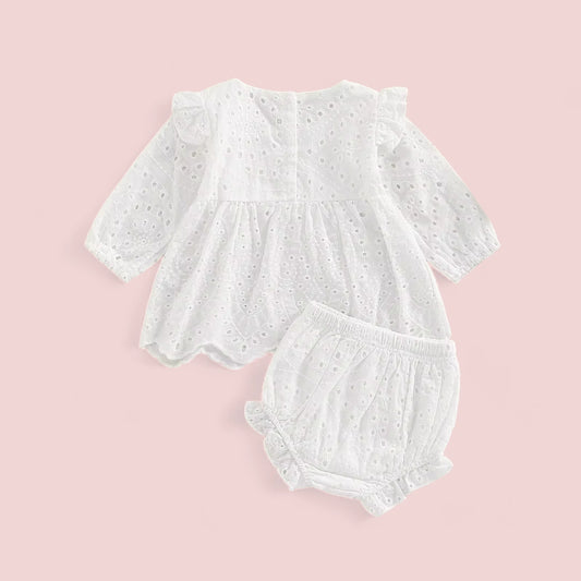 2 Pc Baby Girl Ruffle Eye Shirt & Shorts Set