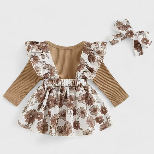 3 Pc Baby Girl Autumn Flower Set