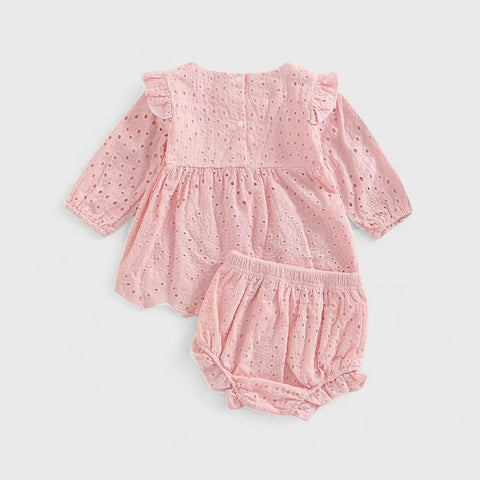 2 Pc Baby Girl Ruffle Eye Shirt & Shorts Set