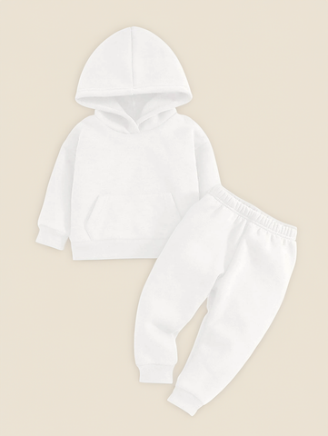 Baby Boy Girl Fleece Lined Hoody Pants Sweatsuit Set