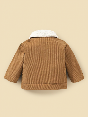 Baby Boy Girl Corduroy Fleece Thermal Lined Jacket