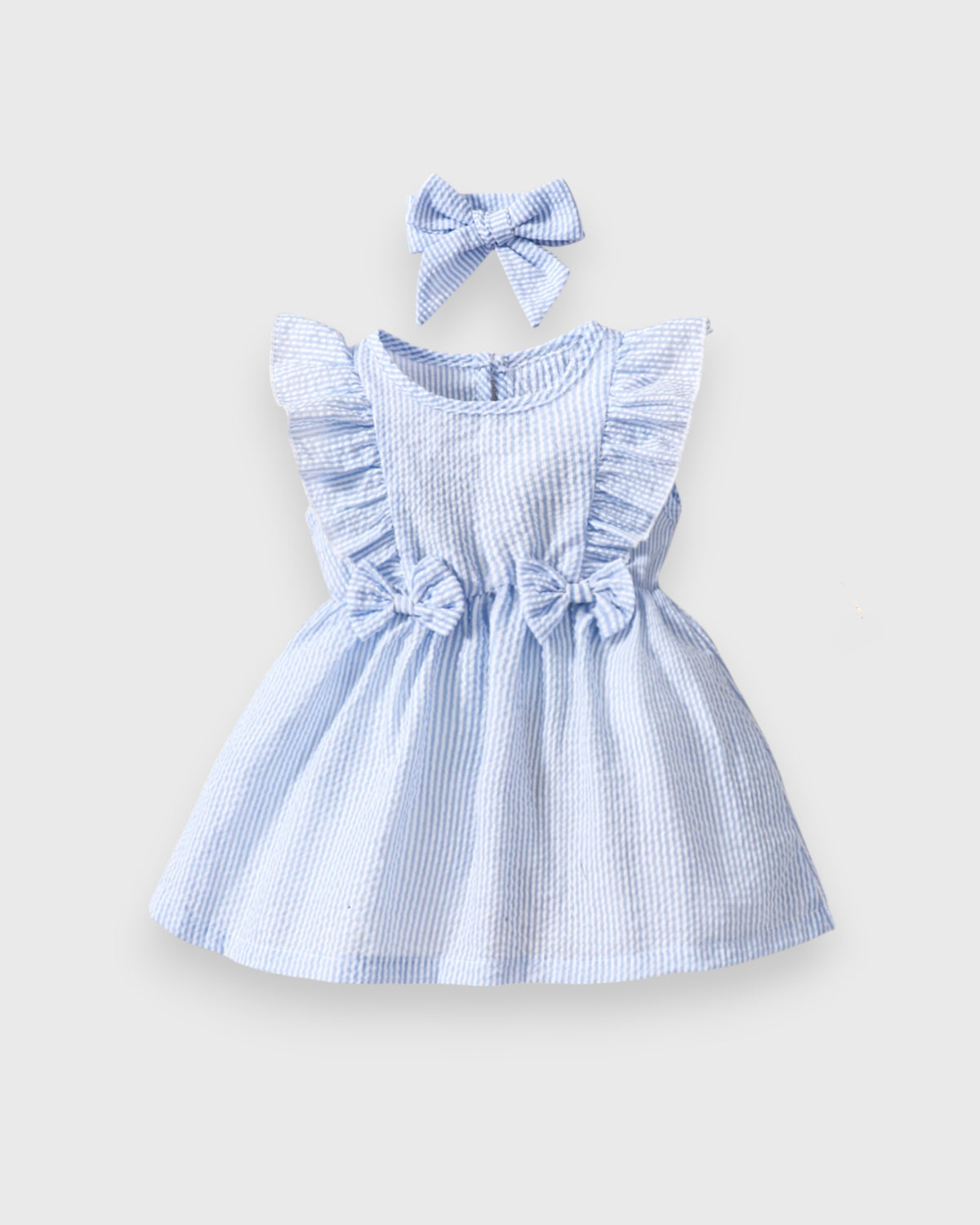 Baby Girl Seer Suckers Ruffle Dress