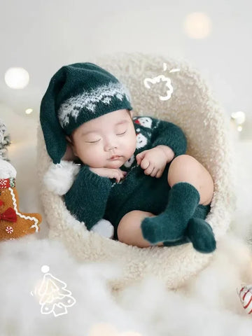 2 Pc Newborn Baby Santa Sweater with Hat