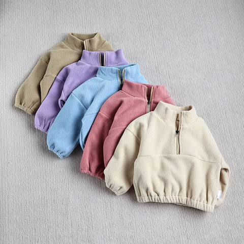 2 Pc Baby Quarter Zip Fleece Sweat Suit