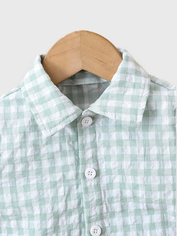 Baby Boy Gingham Shirt Short Set