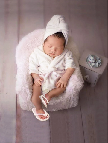 Newborn Photography Baby Bathrobe Towel Set