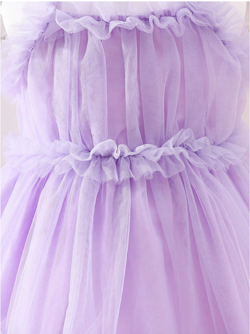 Baby Girl Blue Ruffle Trim Tulle Fairytale Princess Dress