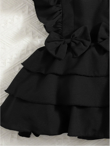 2 Pc Baby Girl Ruffle Trim Layered Dress