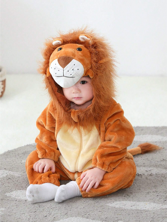 Baby Fleece Hooded Lion Jumpsuit