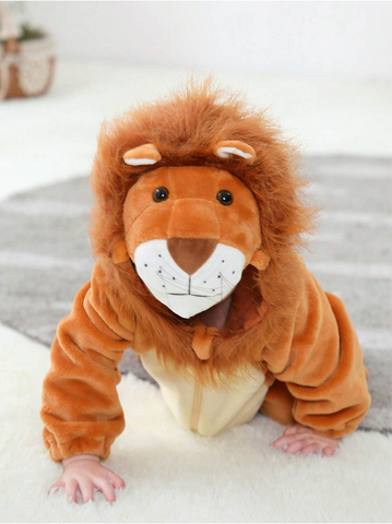 Baby Fleece Hooded Lion Jumpsuit