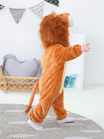 Baby Fleece Hooded Lion Jumpsuit