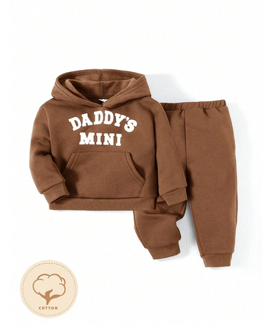 2 Piece Baby "Daddy's Mini" Hoody Sweat shirt and Pant Set