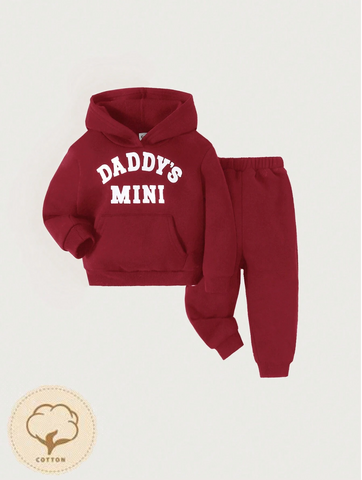 2 Piece Baby "Daddy's Mini" Hoody Sweat shirt and Pant Set