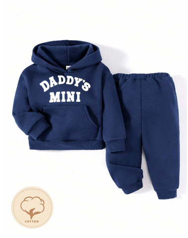 2 Piece Baby "Daddy's Mini" Hoody Sweat shirt and Pant Set