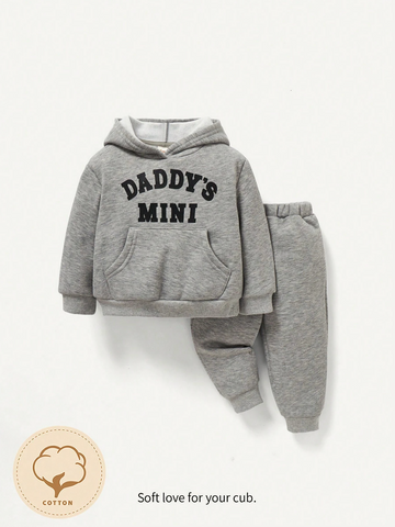 2 Piece Baby "Daddy's Mini" Hoody Sweat shirt and Pant Set