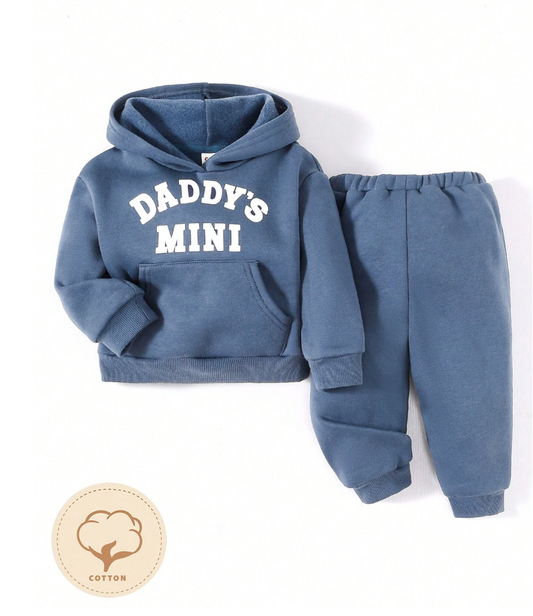 2 Piece Baby "Daddy's Mini" Hoody Sweat shirt and Pant Set