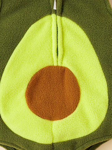 Infant Baby Fleece Hooded Avocado Bodysuit